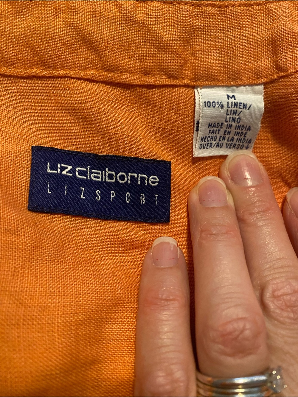 Orange Linen Button Down - Picture 2 of 3